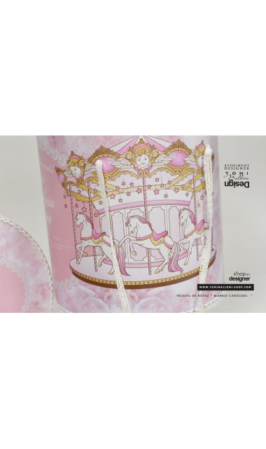 Trusou complet de botez roz prafuit pentru fetite, Caruselul fermecat 14